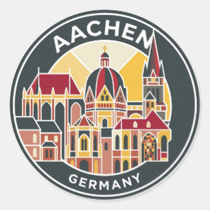 Aachen Cathedral Germany Classic Round Sticker