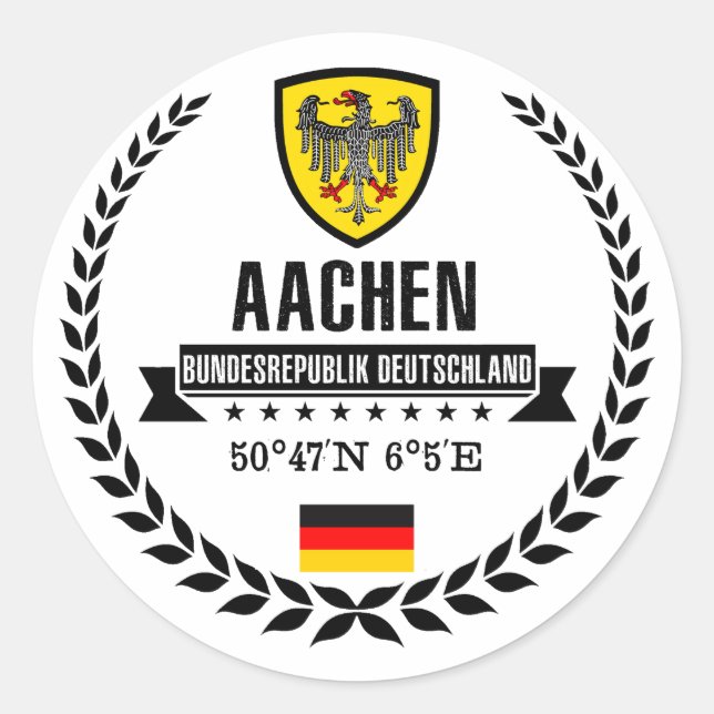 Aachen Classic Round Sticker (Front)