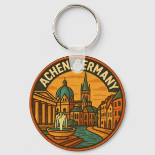Aachen Germany Cityscape Art Key Ring