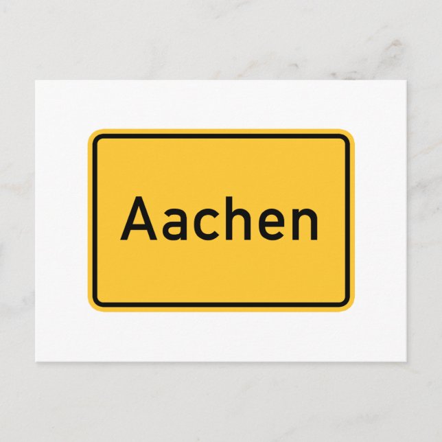 Aachen, Germany Road Sign Postcard (Front)