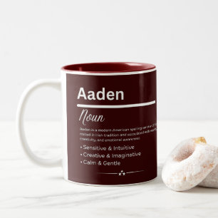 Aaden Personalized Name Two-Tone Coffee Mug