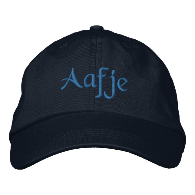 Aafje Personalised Blue Embroidered Baseball Cap (Front)