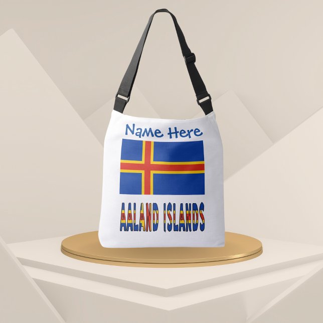 Aaland Islands Ålander Flag Blue Personalisation  Crossbody Bag (Creator Uploaded)