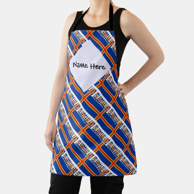 Aaland Islands and Ålander Flag Personalised  Apron (Insitu)