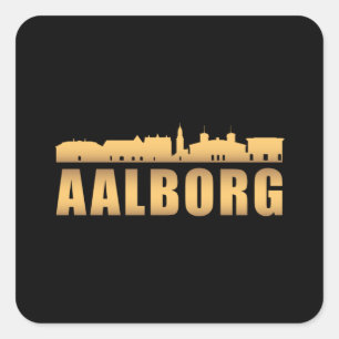 Aalborg Denmark City Skyline Cityscape Funny Gift Square Sticker