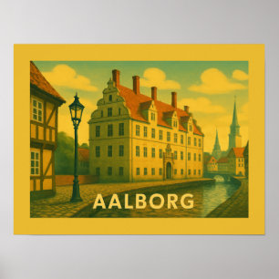 Aalborg Denmark Cityscape Poster