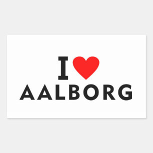 Aalborg Denmark love city heart like travel Rectangular Sticker