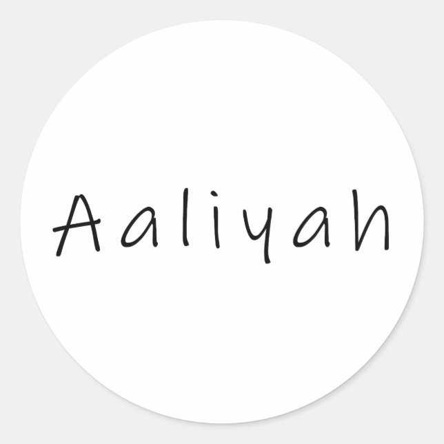 Aaliyah name classic round sticker (Front)