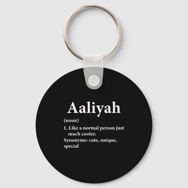 Aaliyah Name Definition Funny D  Key Ring (Front)