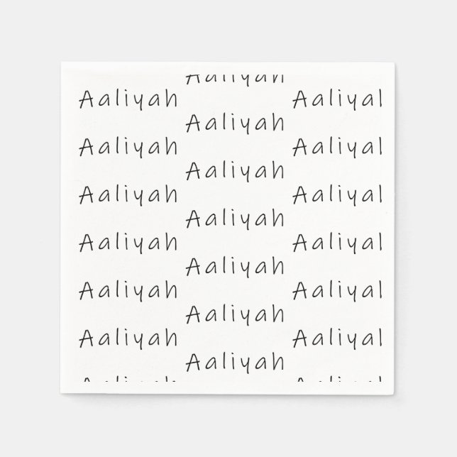 Aaliyah name napkin (Front)