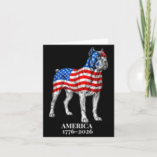 Aamerica 1776-2026 Cane Corso Dog Aamerican Flag Card