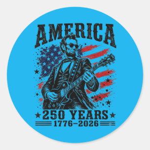 Aamerica 250 Years 1776 2026 16th President Classic Round Sticker