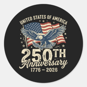 Aamerica 250th Anniversary 1776-2026 Independence Classic Round Sticker