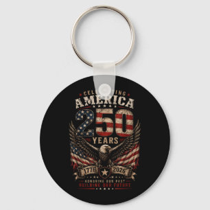 Aamerica 250th Anniversary Eagle Flag 1776-2026 Key Ring