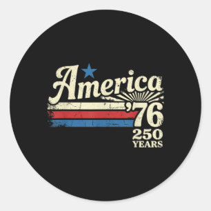 Aamerica 76 Retro 250 Years 1776 2026 250th Classic Round Sticker