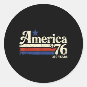 Aamerica 76 Retro 250 Years 1776 2026 250th Classic Round Sticker