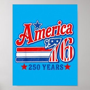 Aamerica 76 Retro 250 Years 1776 2026 250th Poster