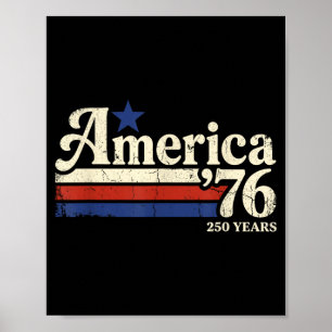 Aamerica 76 Retro 250 Years 1776 2026 250th Poster