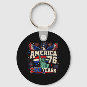 Aamerica 76 Retro 250 Years 1776 2026 Eagle 250th Key Ring