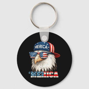 Aamerica Bald Eagle Aamerican Flag Patriotic 4th Key Ring