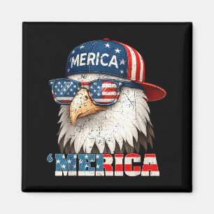Aamerica Bald Eagle Aamerican Flag Patriotic 4th Magnet