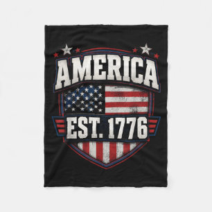 Aamerica Est 1776 Patriotic Aamerica Flag Heritage Fleece Blanket