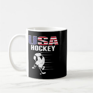 Aamerica Ice Hockey Lovers Jersey - Usa Flag Coffee Mug