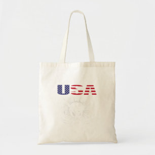 Aamerica Ice Hockey Lovers Jersey - Usa Flag Tote Bag