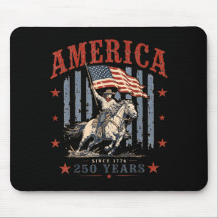 Aamerica Since 1776 250 Years Cowboy Riding Horse Mouse Pad