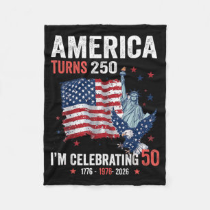 Aamerica Turns 250 Celebrating 50 Patriotic Fleece Blanket