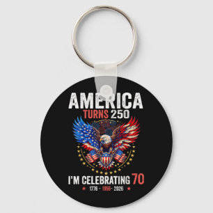 Aamerica Turns 250 Celebrating 70 Patriotic Eagle Key Ring
