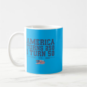 Aamerica Turns 250 Turn 50 1776 1976 2026 50th Coffee Mug