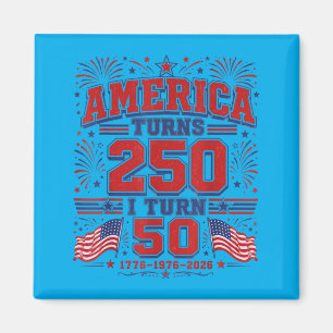 Aamerica Turns 250 Turn 50 Patriotic 1776 1976 Magnet