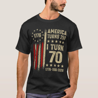 Aamerica Turns 250 Turn 70 1956 70th Birthday On T-Shirt