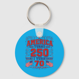 Aamerica Turns 250 Turn 70 Patriotic 1776 1956 Key Ring