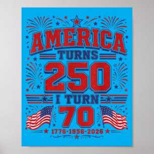 Aamerica Turns 250 Turn 70 Patriotic 1776 1956 Poster