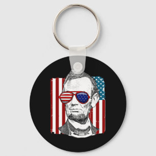 Aamerica Usa Abe Lincoln 4th Of July Men Boys Gift Key Ring