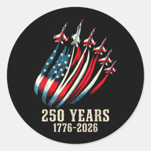 Aamerican 4th Of July 250 Years 1776-2026 Tribute Classic Round Sticker
