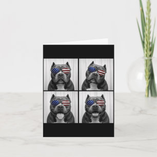 Aamerican Bully 4th Of July Aamerican Flag Dog Card