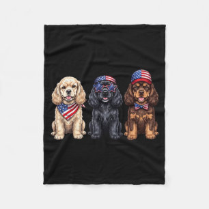 Aamerican Er Spaniel 4th Of July Flag Dog Fleece Blanket