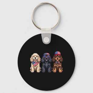 Aamerican Er Spaniel 4th Of July Flag Dog Key Ring