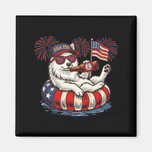 Aamerican Eskimo Dog 250th Aamerica Patriotic Usa Magnet