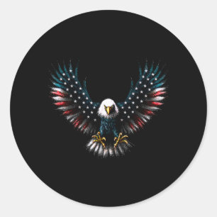 Aamerican Flag Bald Eagle 4th Of July Usa Classic Round Sticker