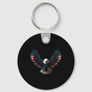 Aamerican Flag Bald Eagle 4th Of July Usa Key Ring