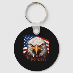 Aamerican Flag Bald Eagle Patriotic Eagle 4th Of Key Ring
