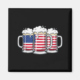 Aamerican Flag Beer Mugs Patriotic Usa July 4th Magnet