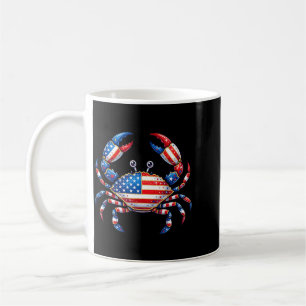Aamerican Flag Crab Patriotic 4th Of July Seafood Coffee Mug