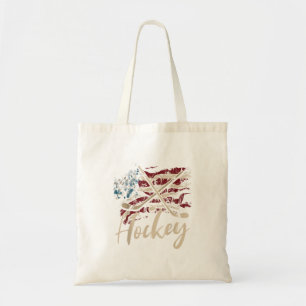 Aamerican Flag Hockey 4th Of July Patriotic Sports Tote Bag