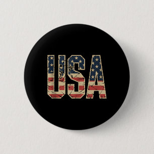 Aamerican Flag Hockey 6 Cm Round Badge
