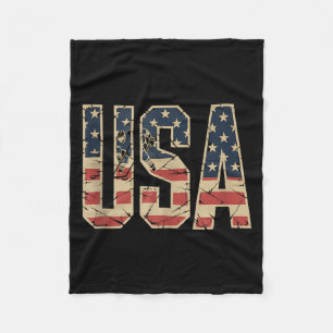 Aamerican Flag Hockey Fleece Blanket